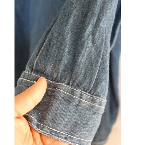 M&M's Brand Women's Long Sleeve Denim Blue Jean Shirt, Plus Size: 22W / 24W - Picture 4 of 9